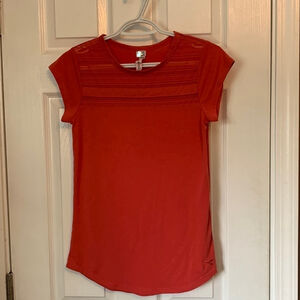Diadora Coral Red T-Shirt XS Sheer Stripes